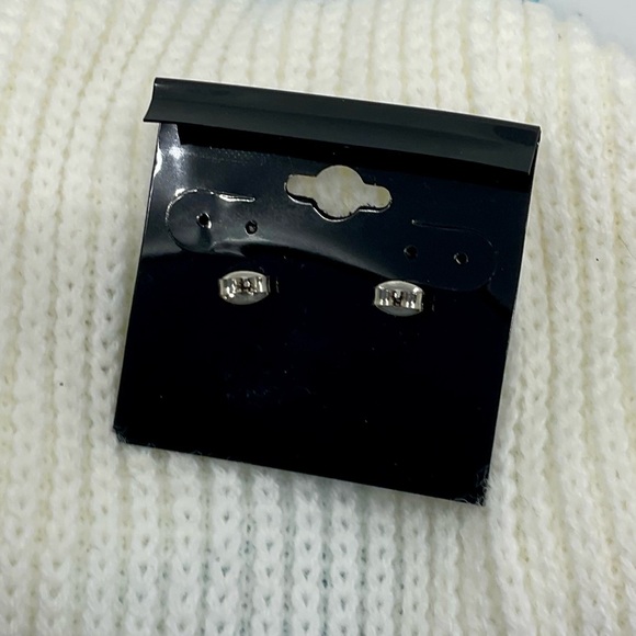 Vintage Plaid Tartan Circle Stud Earrings - Picture 3 of 4